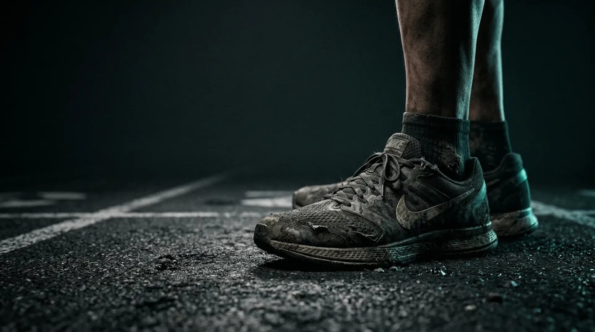 Close up of running shoes